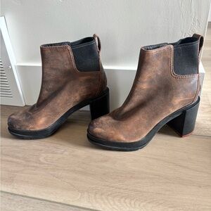 Womens Sorel Blake Chelsea Boot Burro Brown 8.5 Waterproof High Block Heel